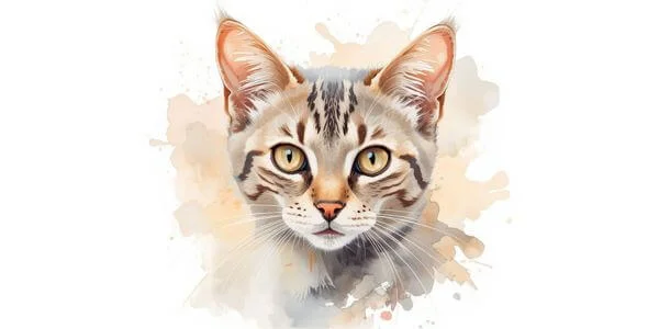 Watercolor Illustration of a Cat Breed